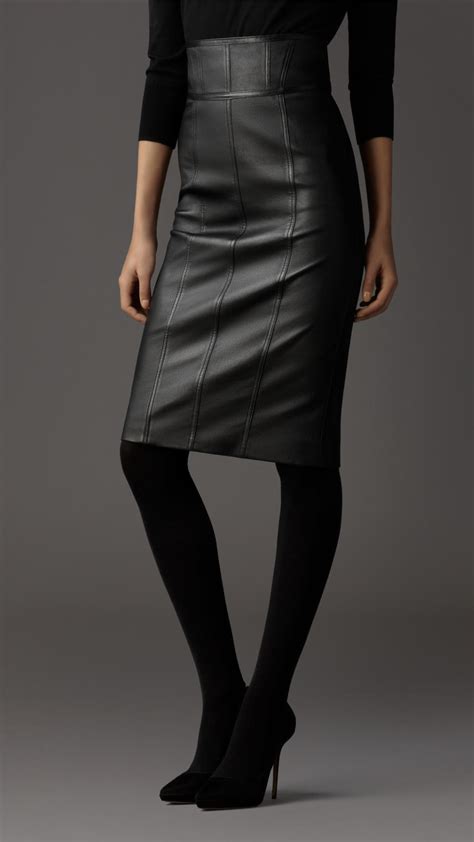 burberry leather pencil skirt|Designer Skirts .